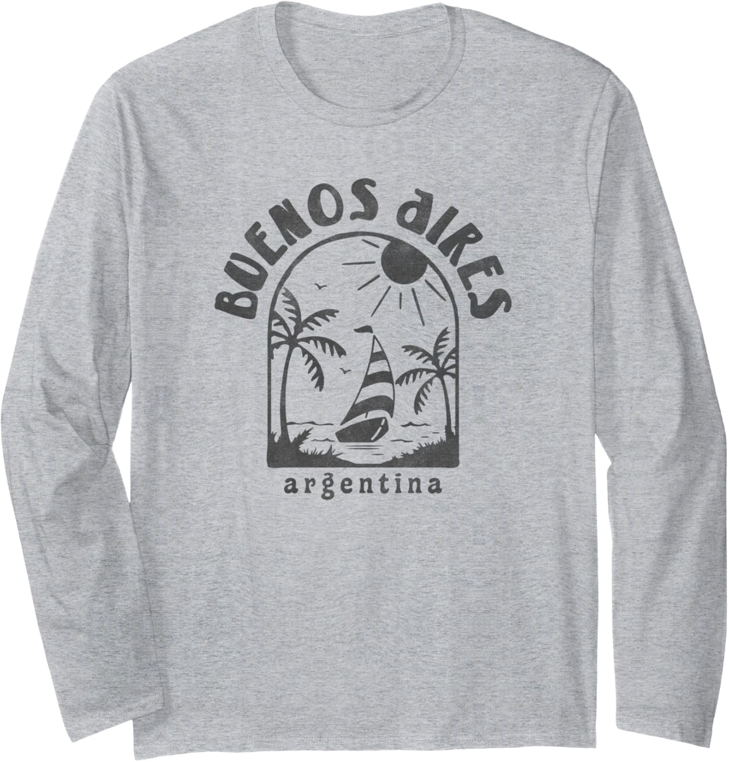 Buenos Aires Argentina Sailboat Stamp Long Sleeve