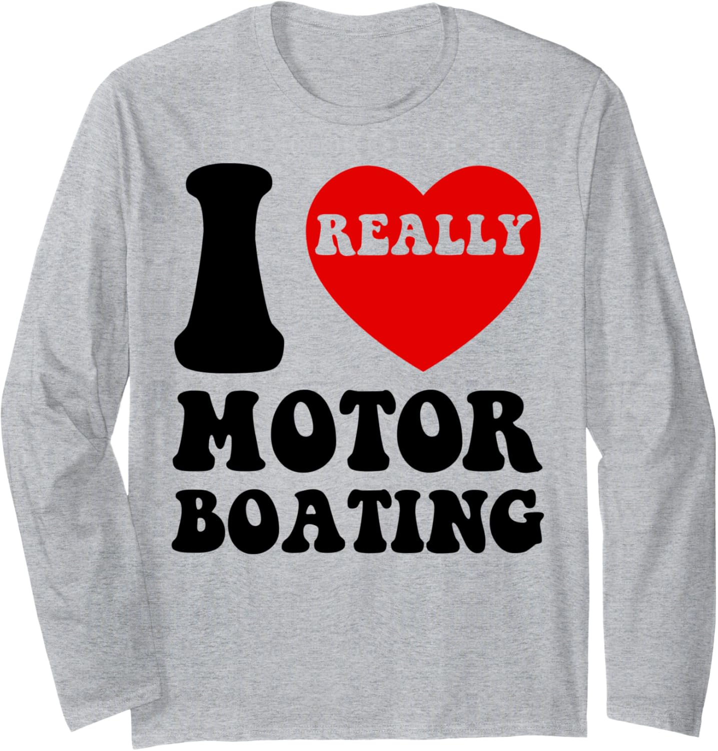 Funny Speedboat I Love Heart Motorboating Motor Boating
