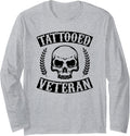 Tattooed Veteran Tribal Tattoo Gun Gift Long Sleeve