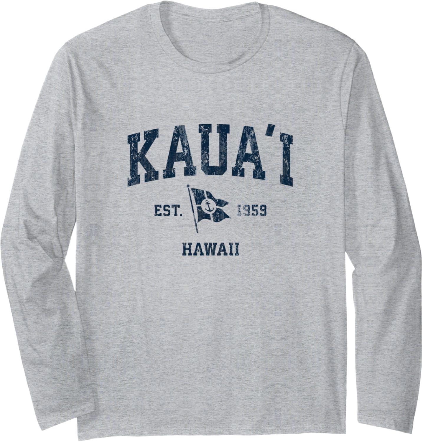 Kauai Hi Vintage Sports Navy Boat Anchor Flag