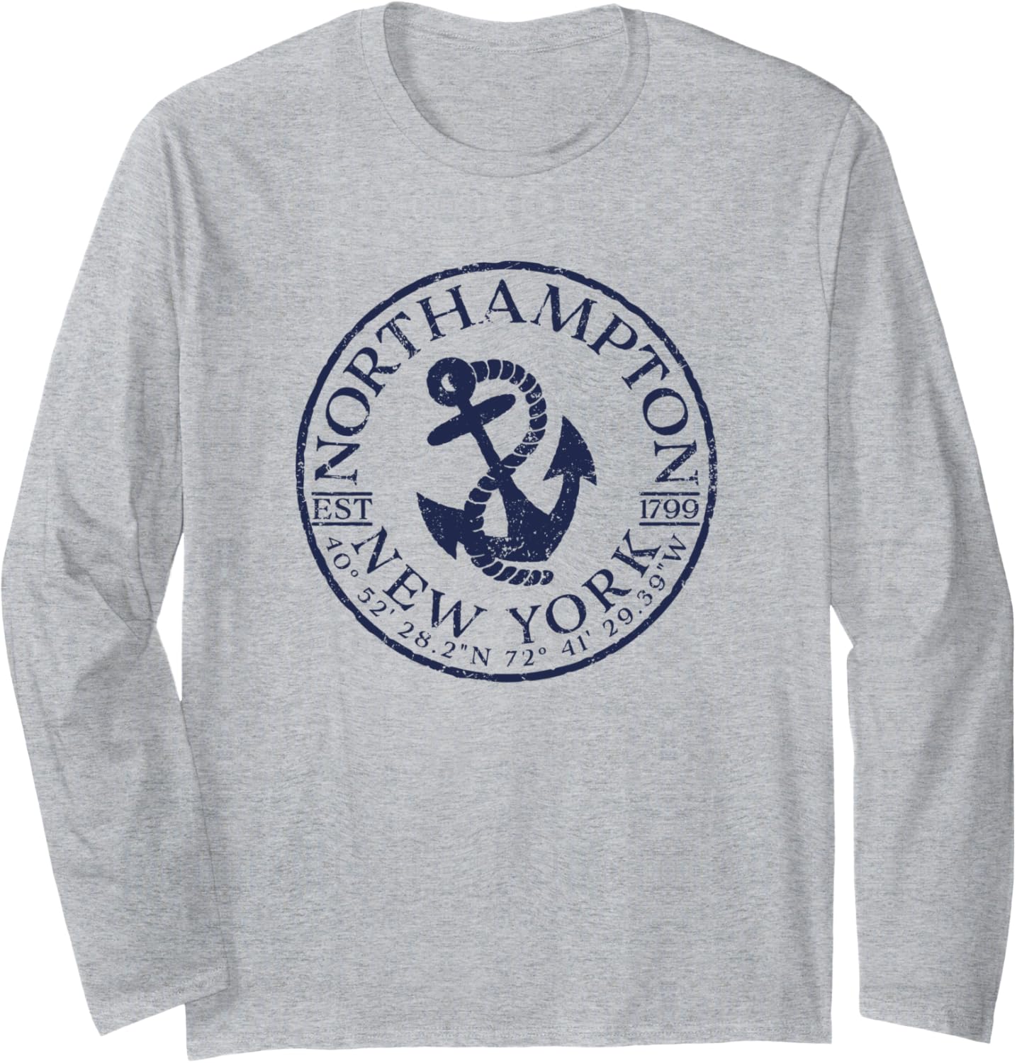 Northampton New York Nautical Boat Anchor Long Sleeve