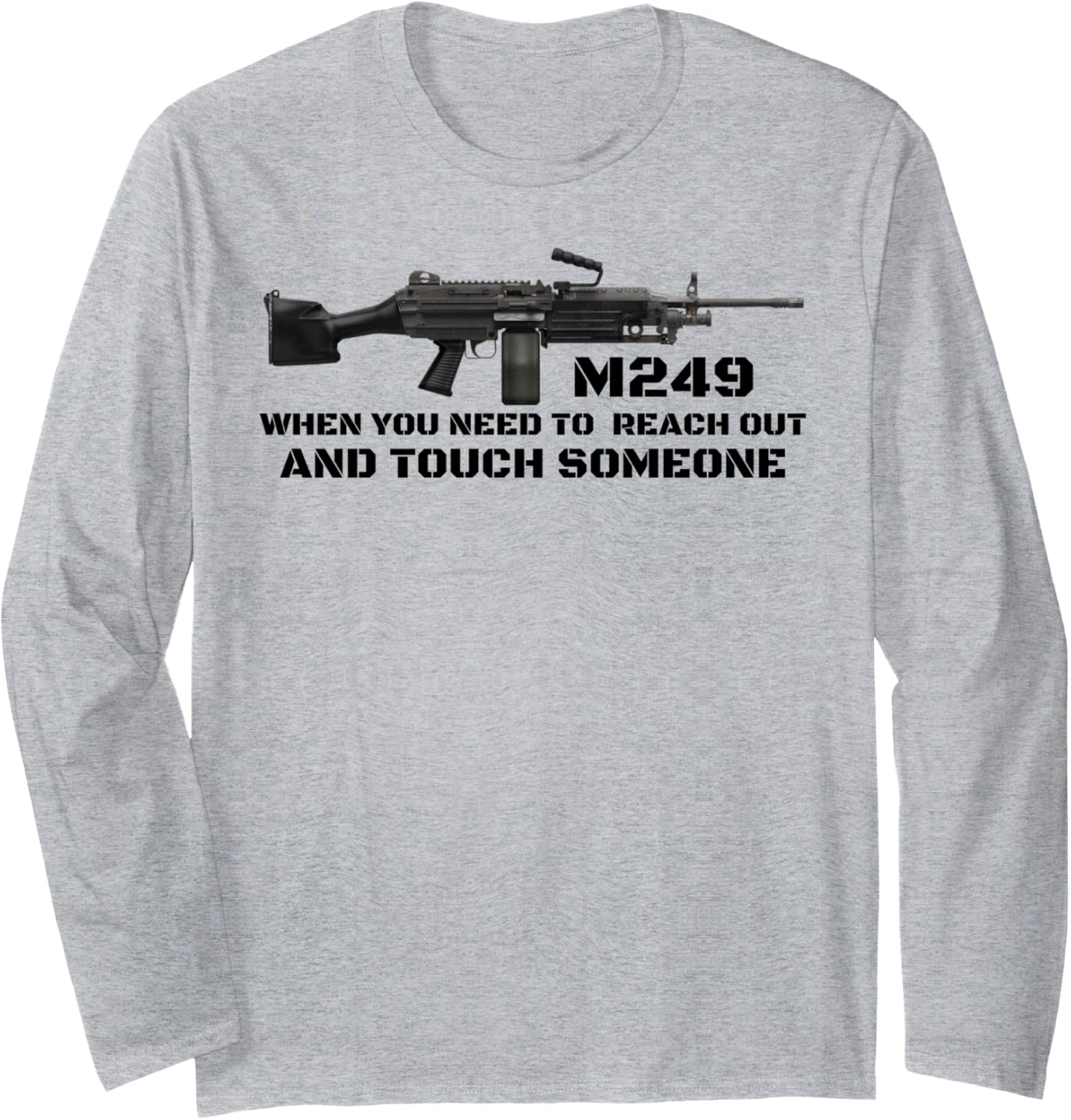 M249 Machine Gun Love 2Nd Amendment Adult Pro Gun Long Sleeve