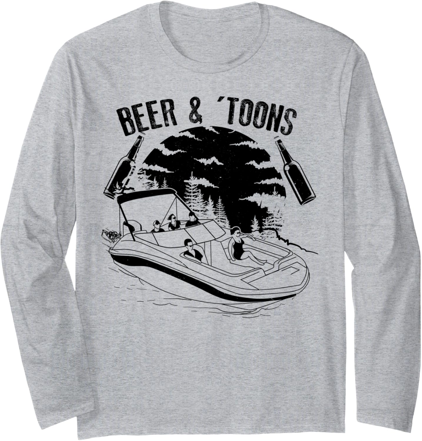 Beer Toons Cute Summer Boating Pontoon Boat Long