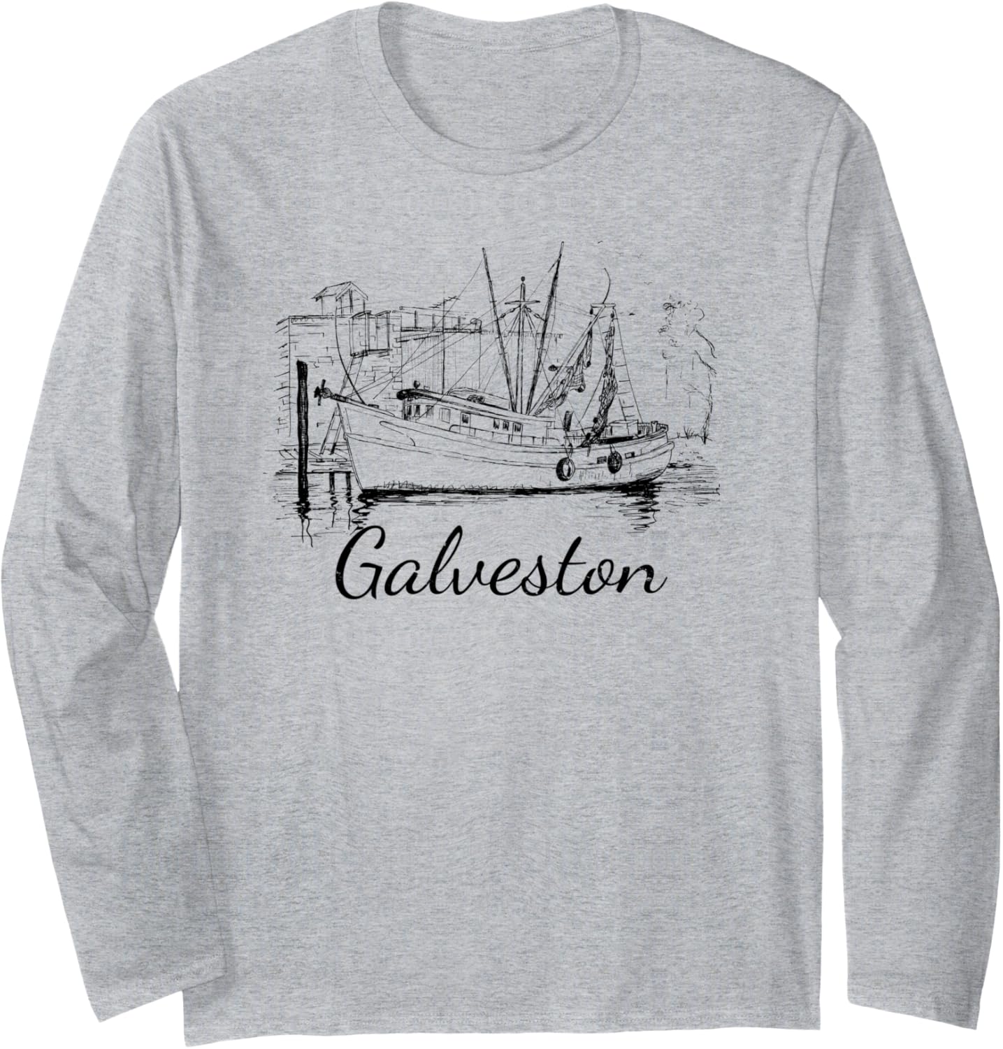 Galveston Texas Shrimp Boat Long Sleeve
