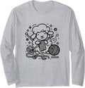 Cute Knitting Sheep Yarn Ball Art Long Sleeve