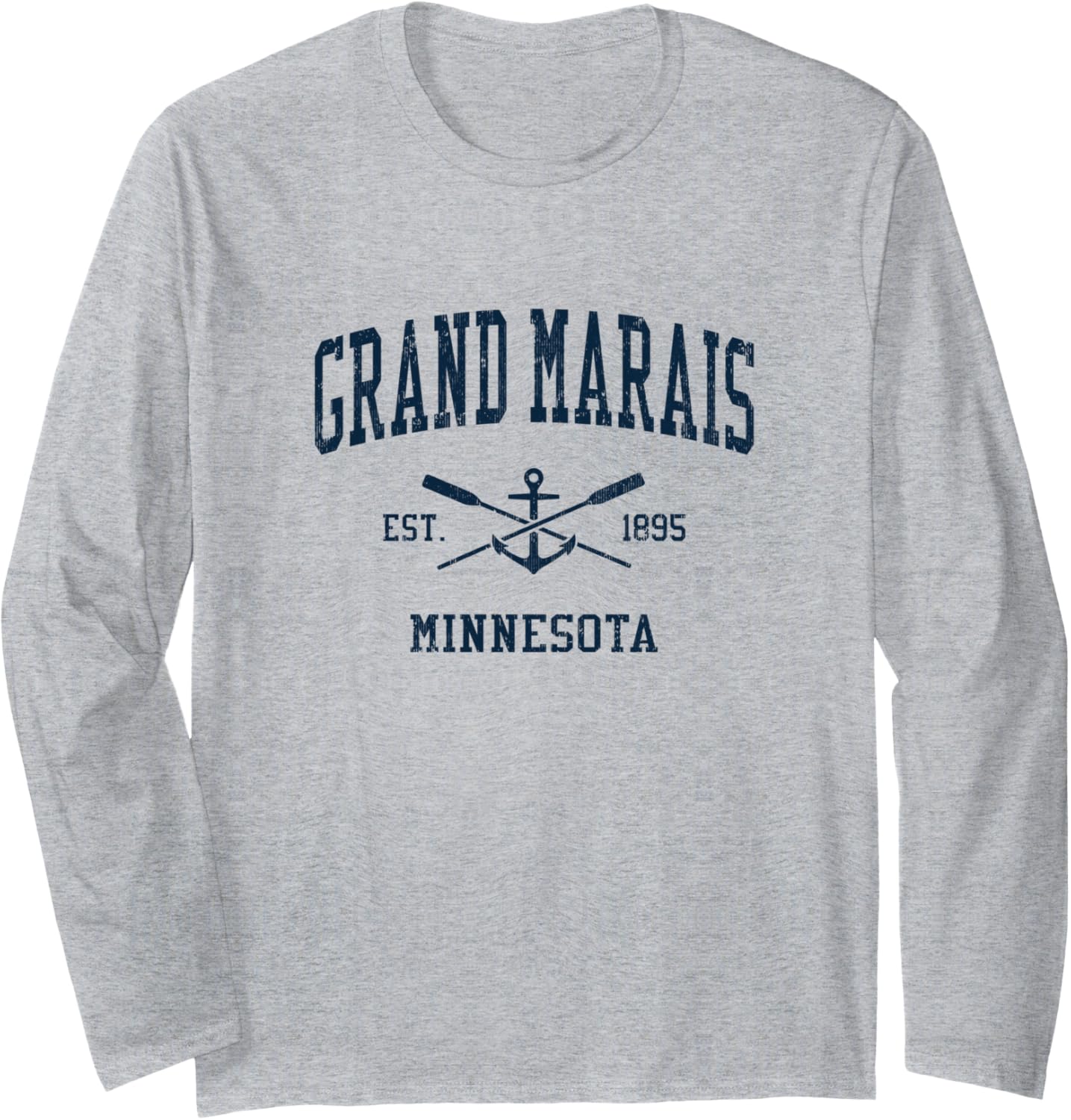 Grand Marais Mn Vintage Navy Crossed Oars Boat