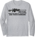 Barrett 50 Cal Gun Love 2Nd Amendment Adult Pro Gun Long Sleeve