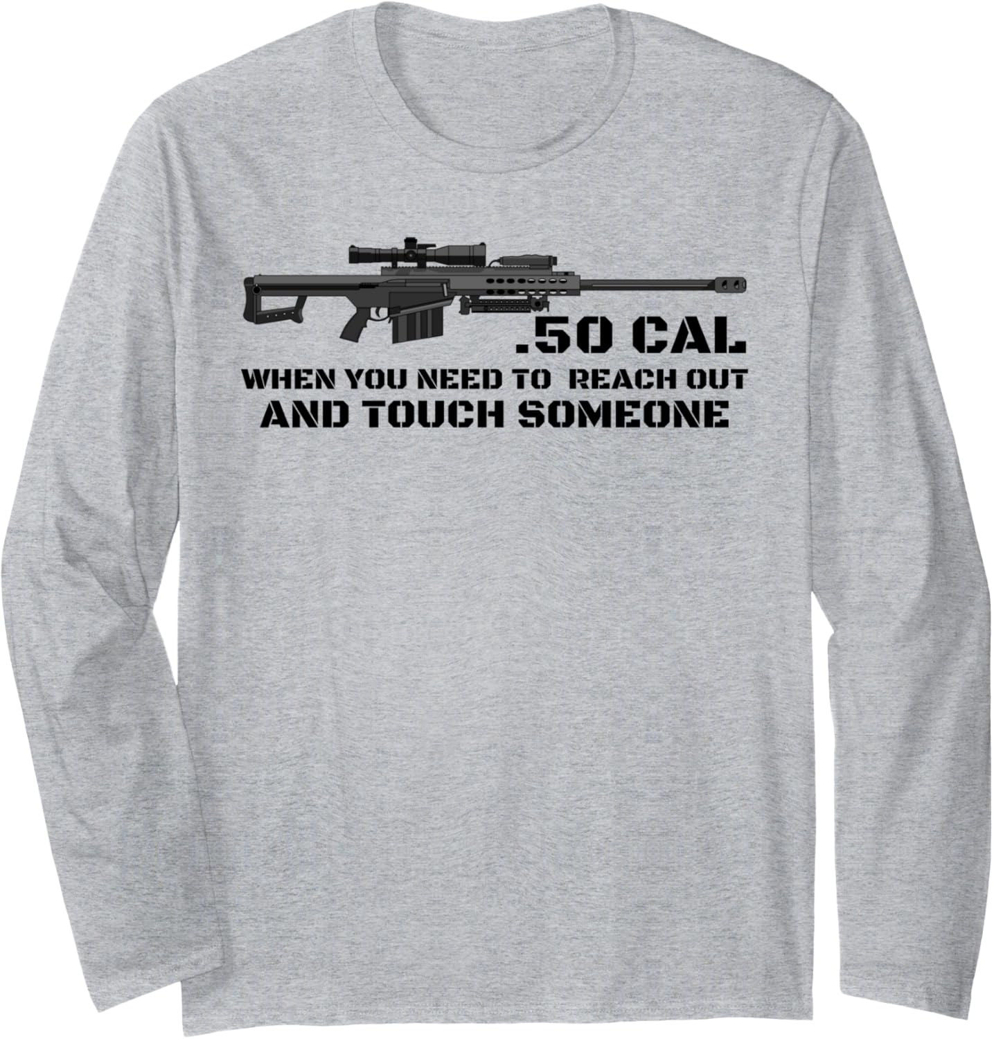 Barrett 50 Cal Gun Love 2Nd Amendment Adult Pro Gun Long Sleeve