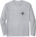 Wind Rose Vintage Black Boat Sail Long Sleeve