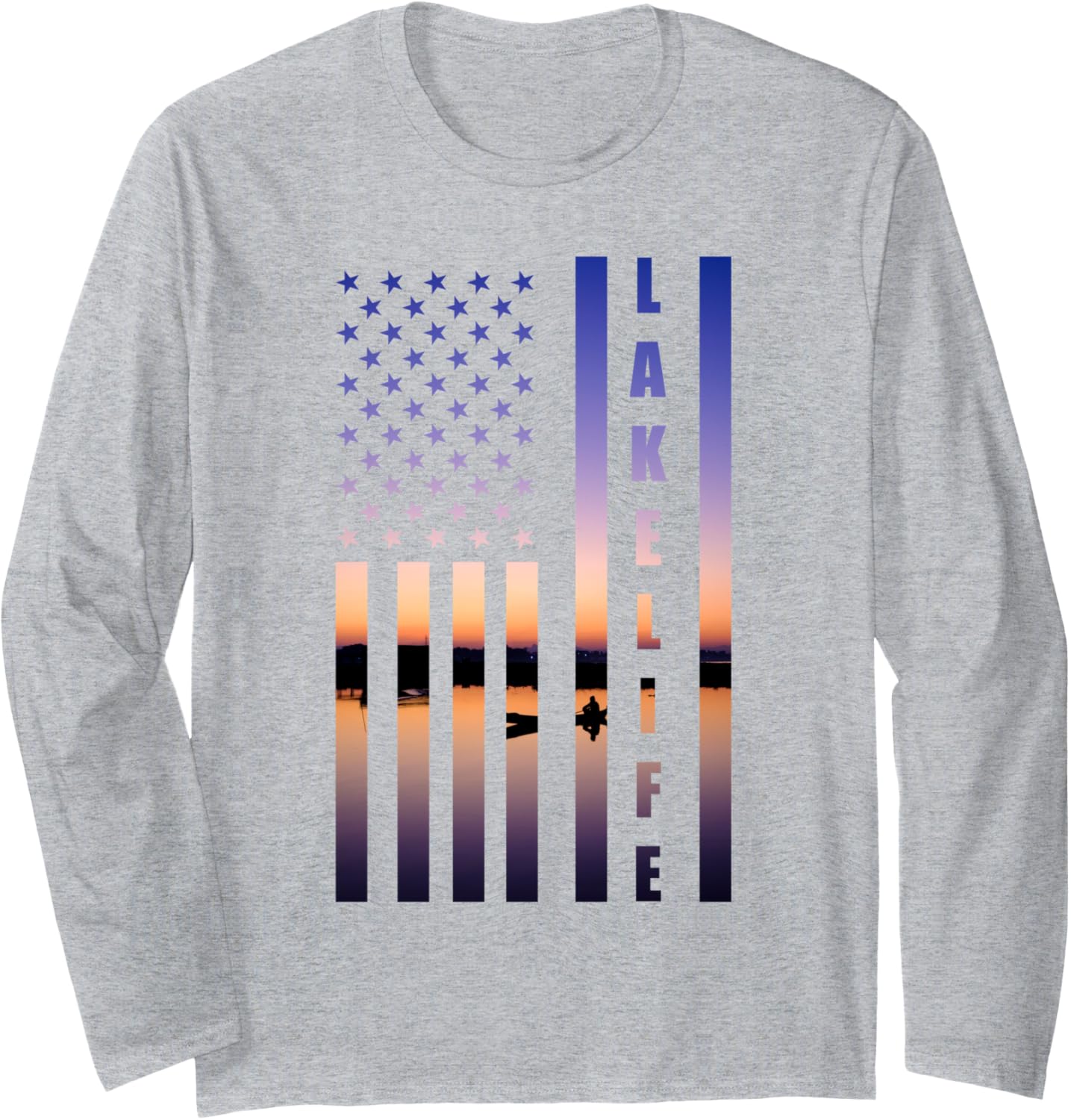 Lake American Flag Boating Fishing Camping Boat Lake