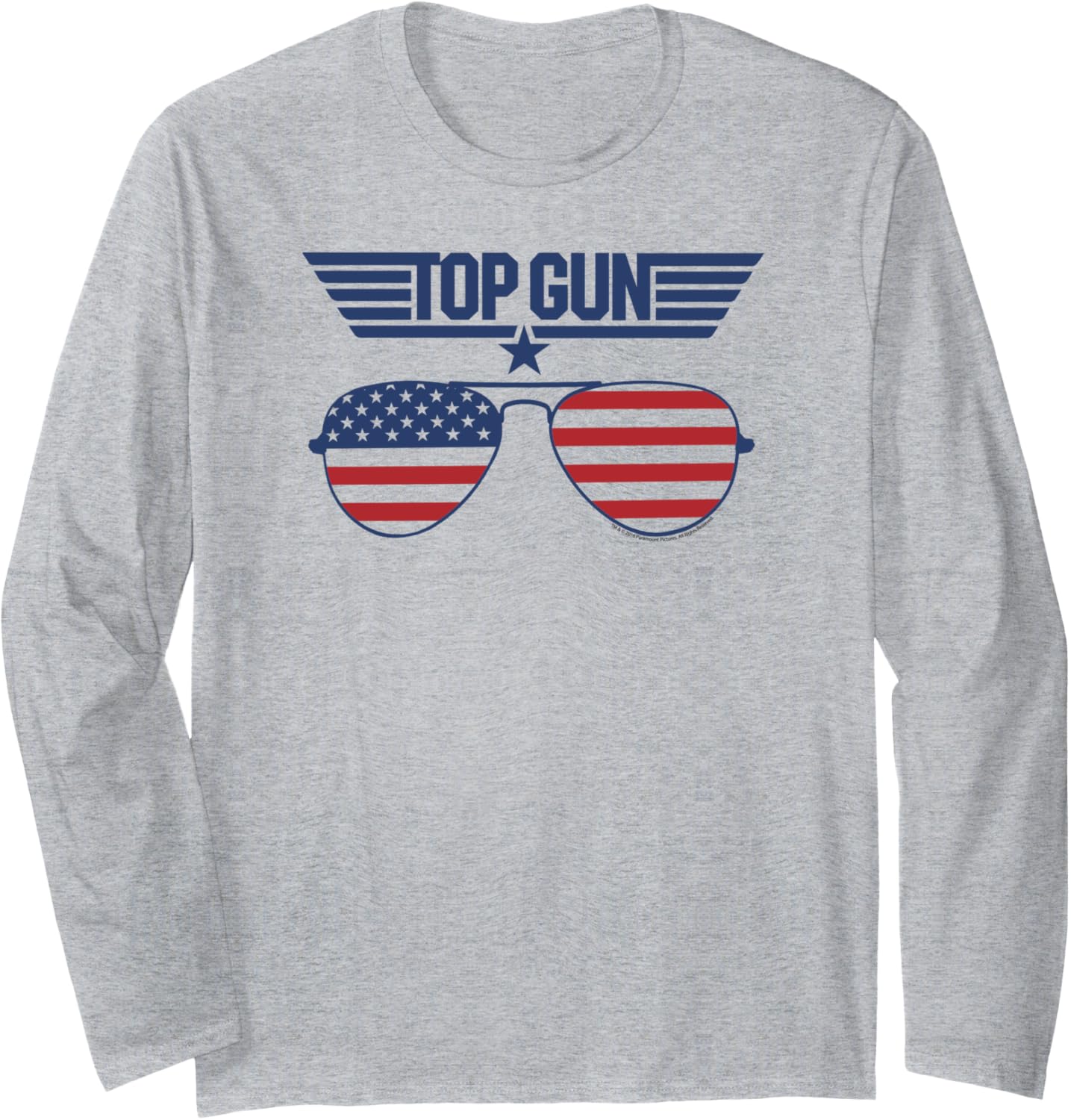 Top Gun Top American Flag Aviator Sunglasses Action Movie Long Sleeve