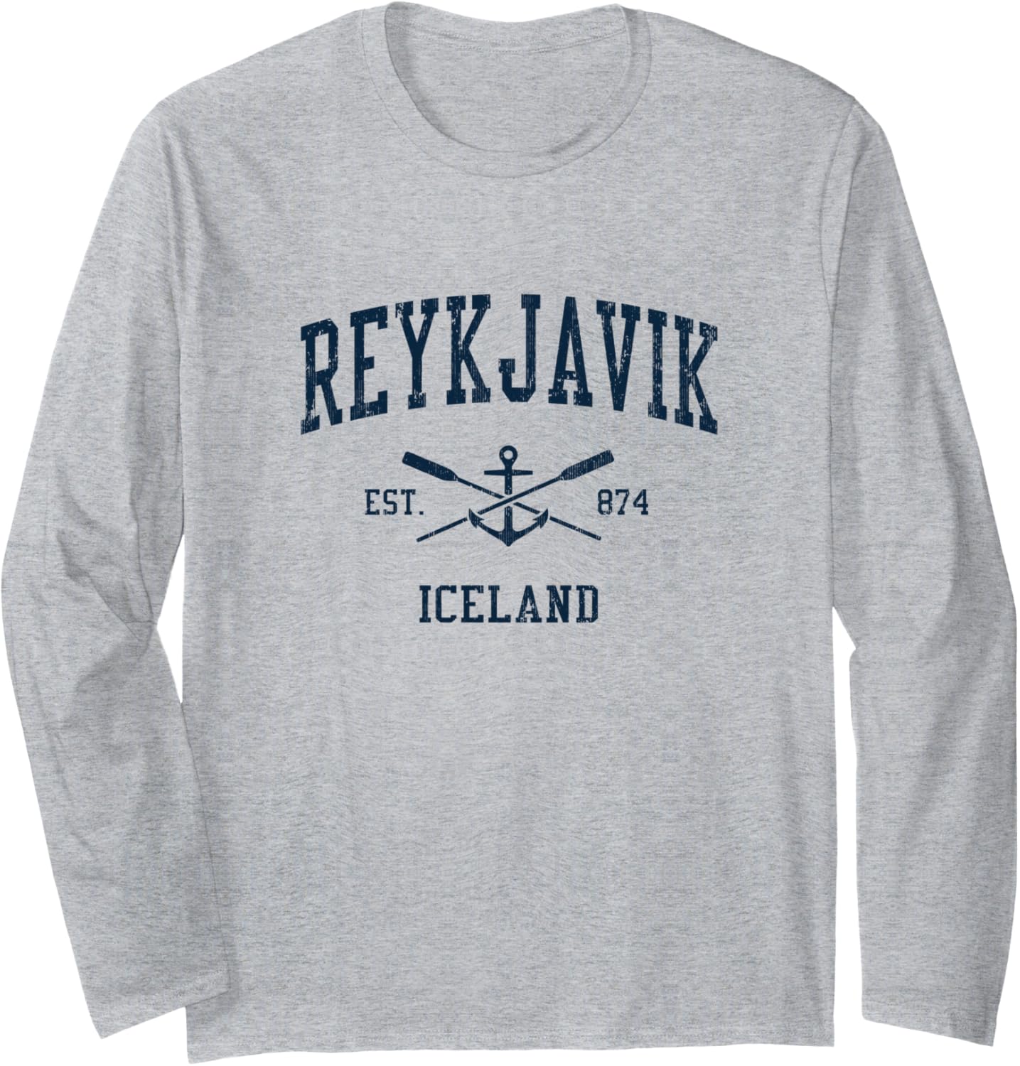 Reykjavik Vintage Navy Crossed Oars Boat Anchor Long