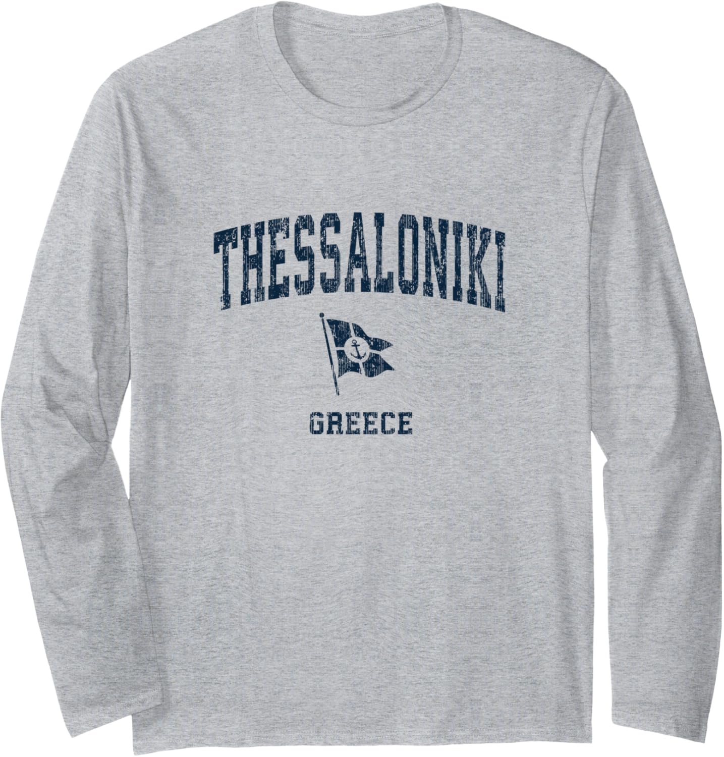 Thessaloniki Greece Vintage Sports Navy Boat Anchor Flag