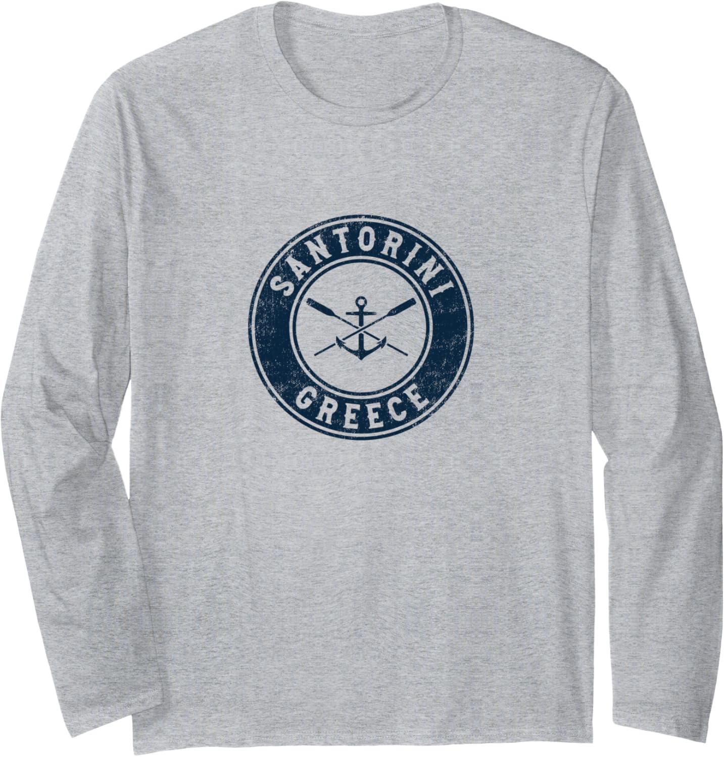 Santorini Greece Vintage Boat Anchor Oars Long Sleeve