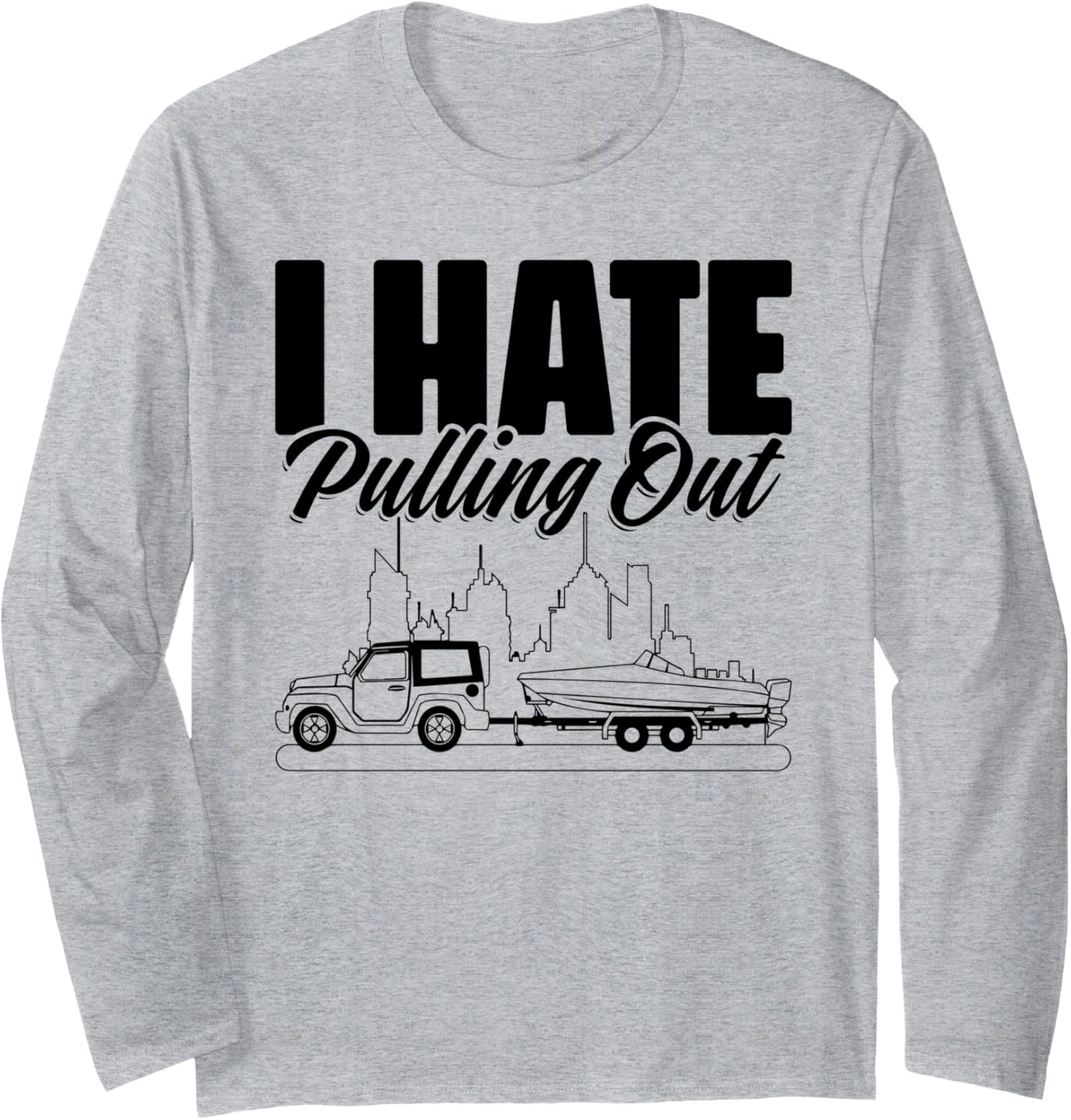 Retro Vintage Funny Boating Pontoon Boat Captain Long