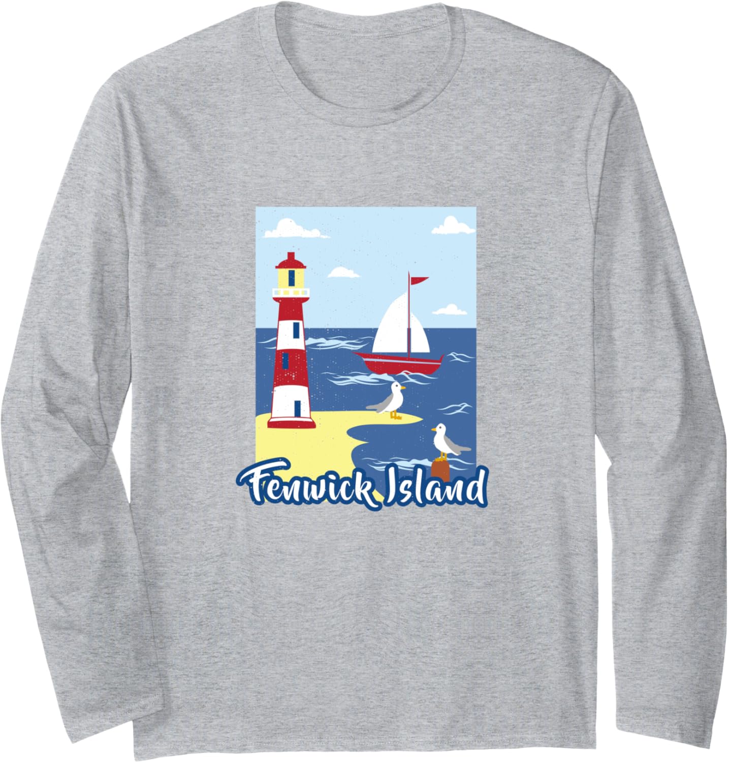 Fenwick Island Lighthouse Coastal Sea Gull Sail Boat