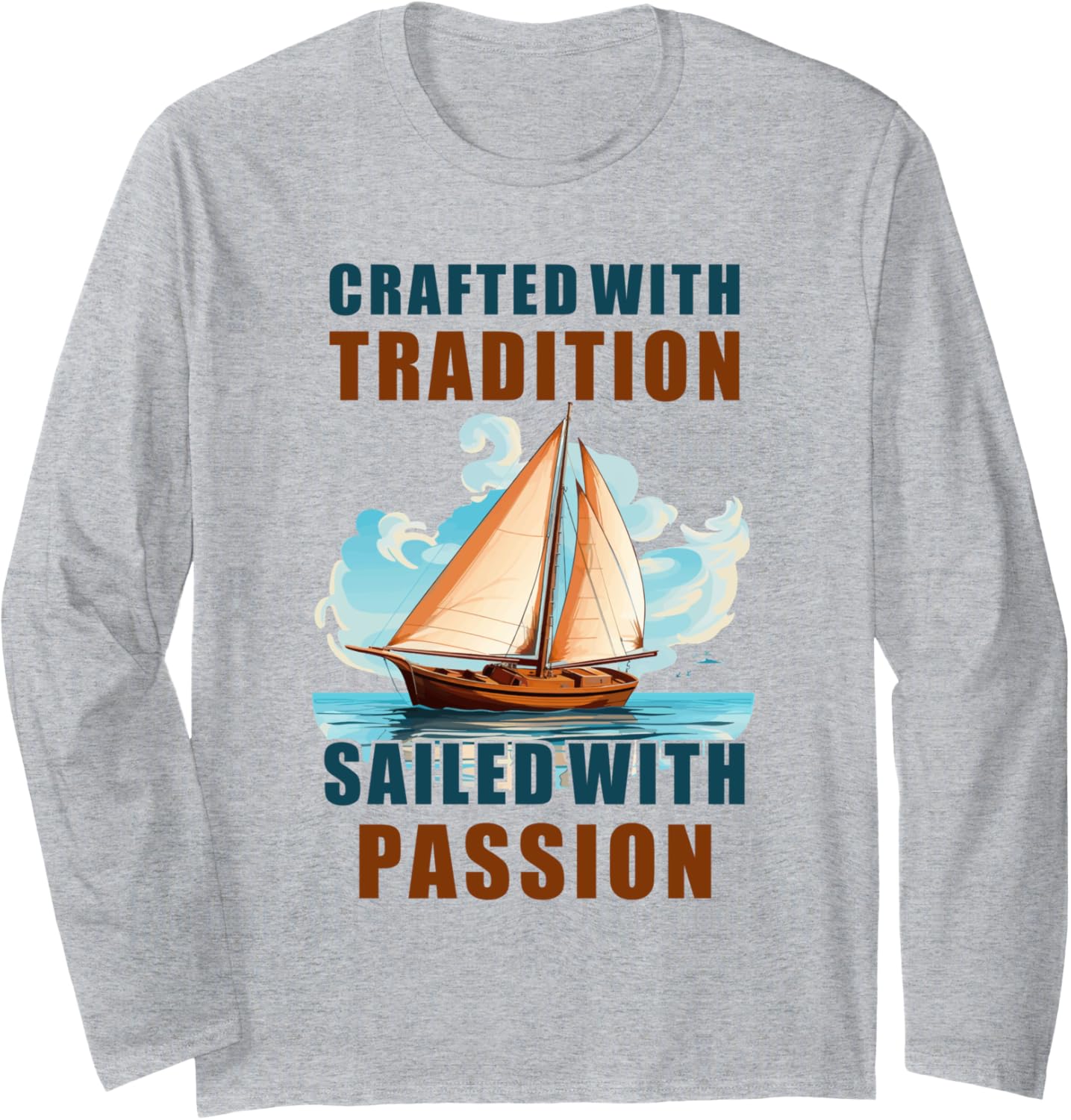 Wooden Sailboats Craftsmanship Sailing Wooden Boat Long Sleeve