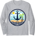 Palm Trees Anchor Nautical Boat Shirts Women Long