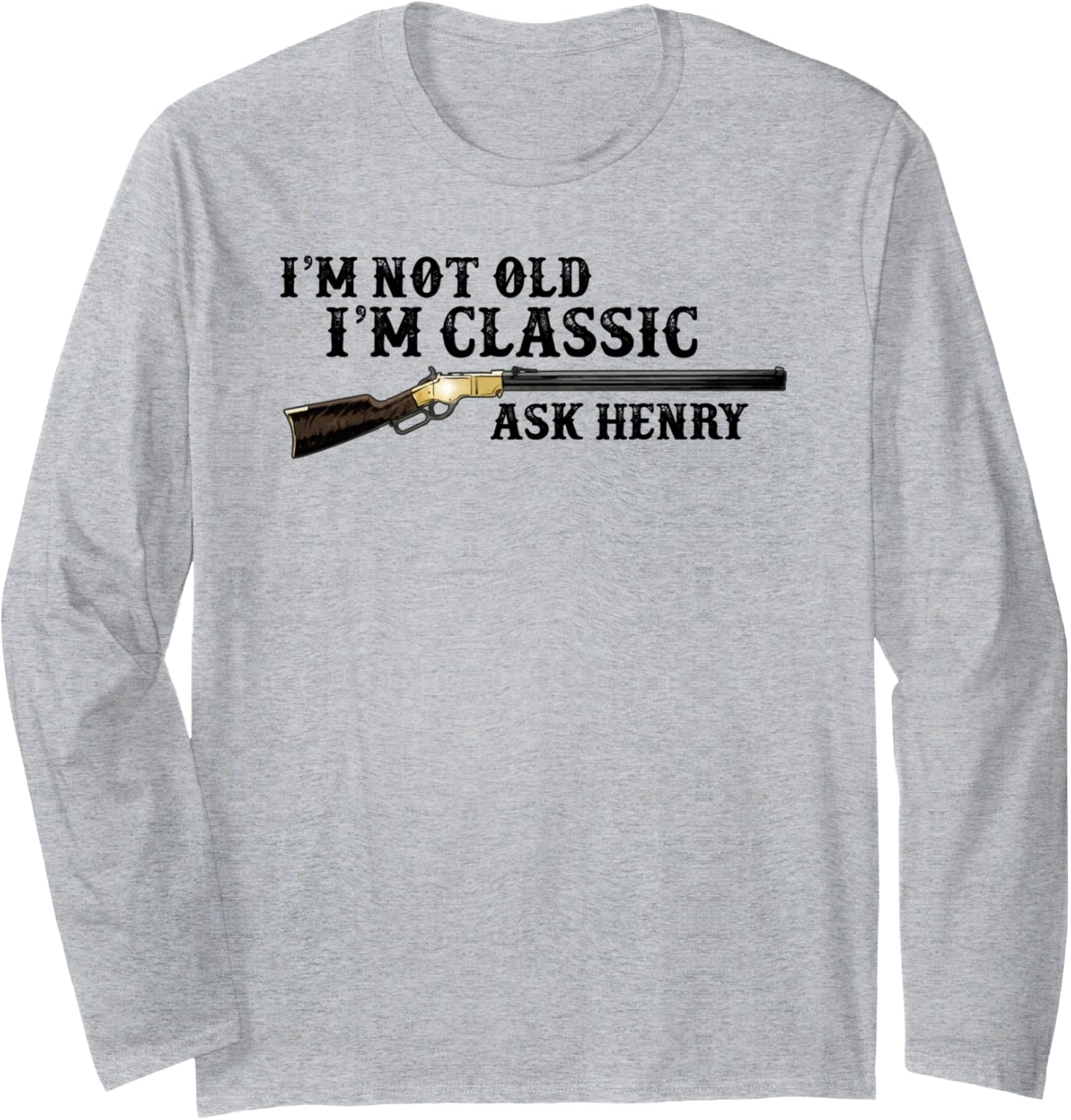 Classic Henry Lever Action Rifle Gun Enthusiasts Long Sleeve