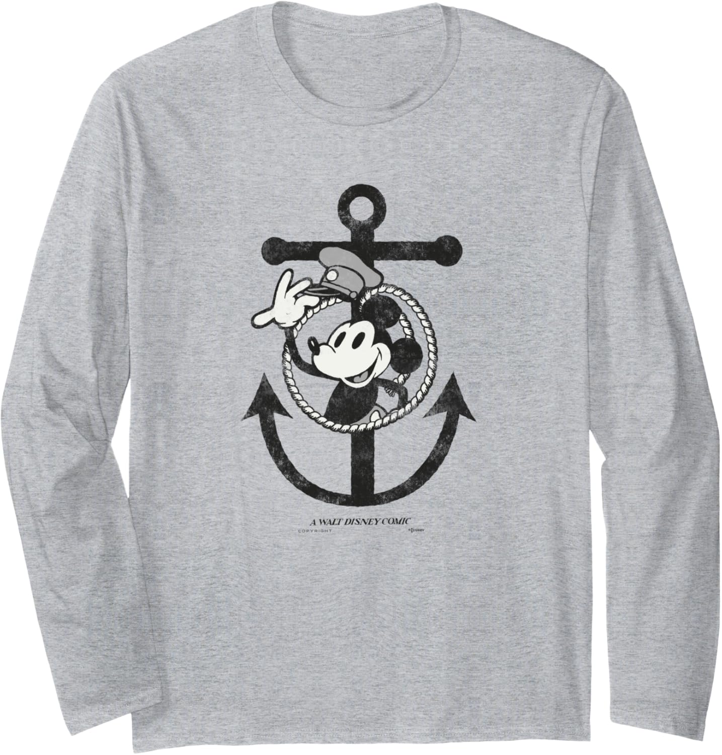 100 Mouse Steamboat Willie Anchor D100 Long Sleeve