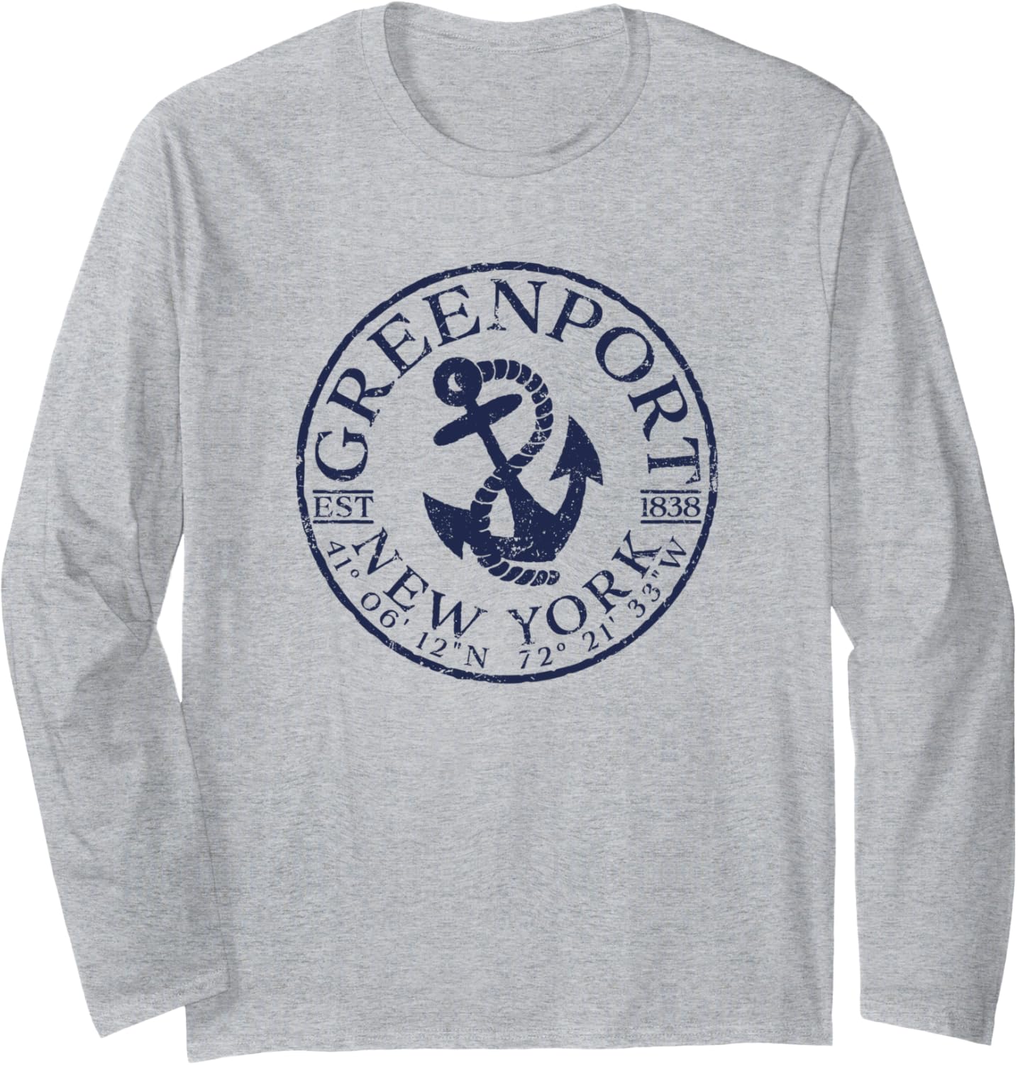 Greenport New York Nautical Boat Anchor Long Sleeve