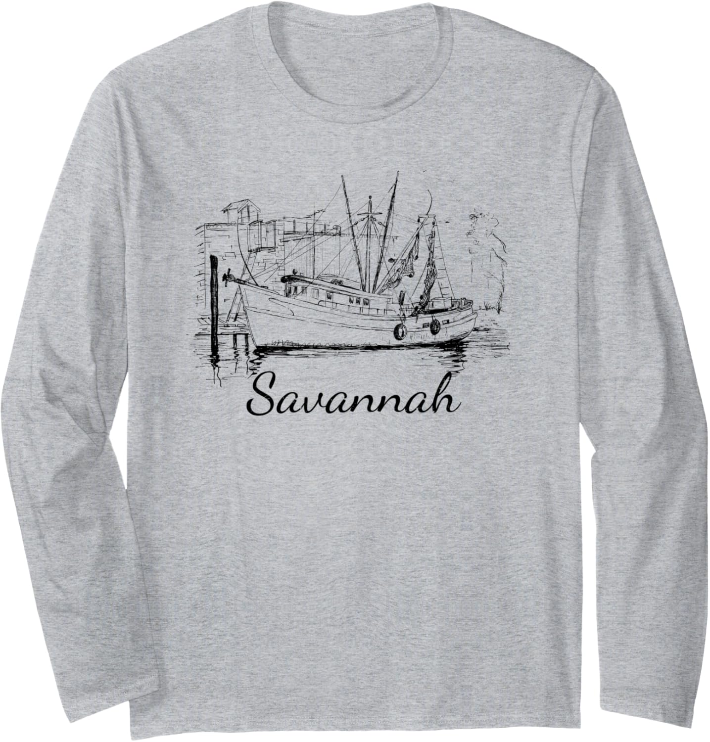 Savannah Georgia Shrimp Boat Long Sleeve