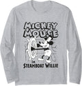 Steamboat Willie Mouse Steering Boat Vintage Long Sleeve