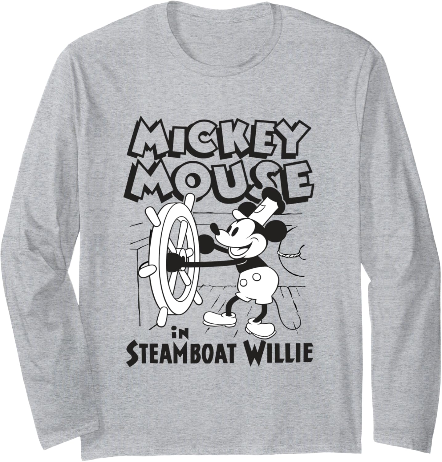 Steamboat Willie Mouse Steering Boat Vintage Long Sleeve