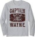Vintage Captain Wayne Personalized Pirate Pontoon Boating Long