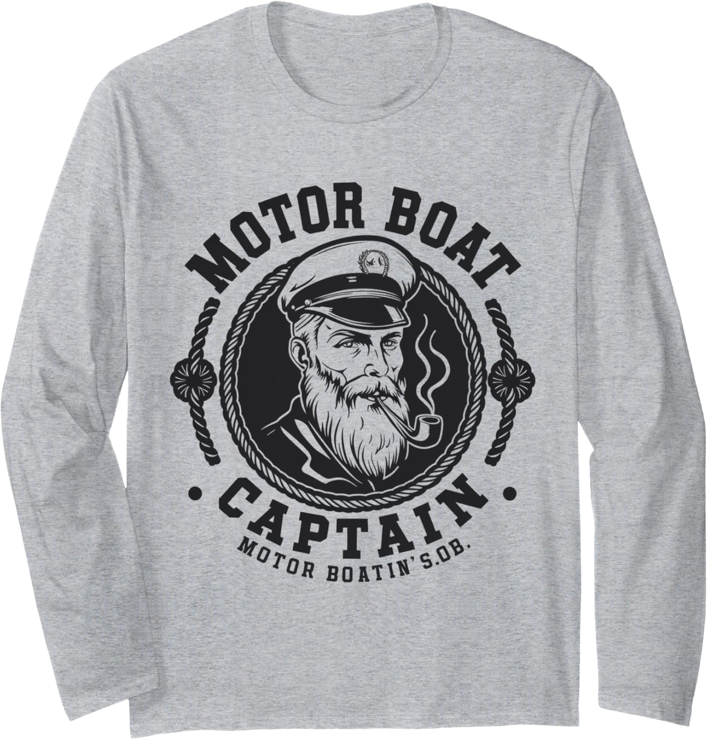 Motor Boat Captain Vintage Nautical Design Long Sleeve