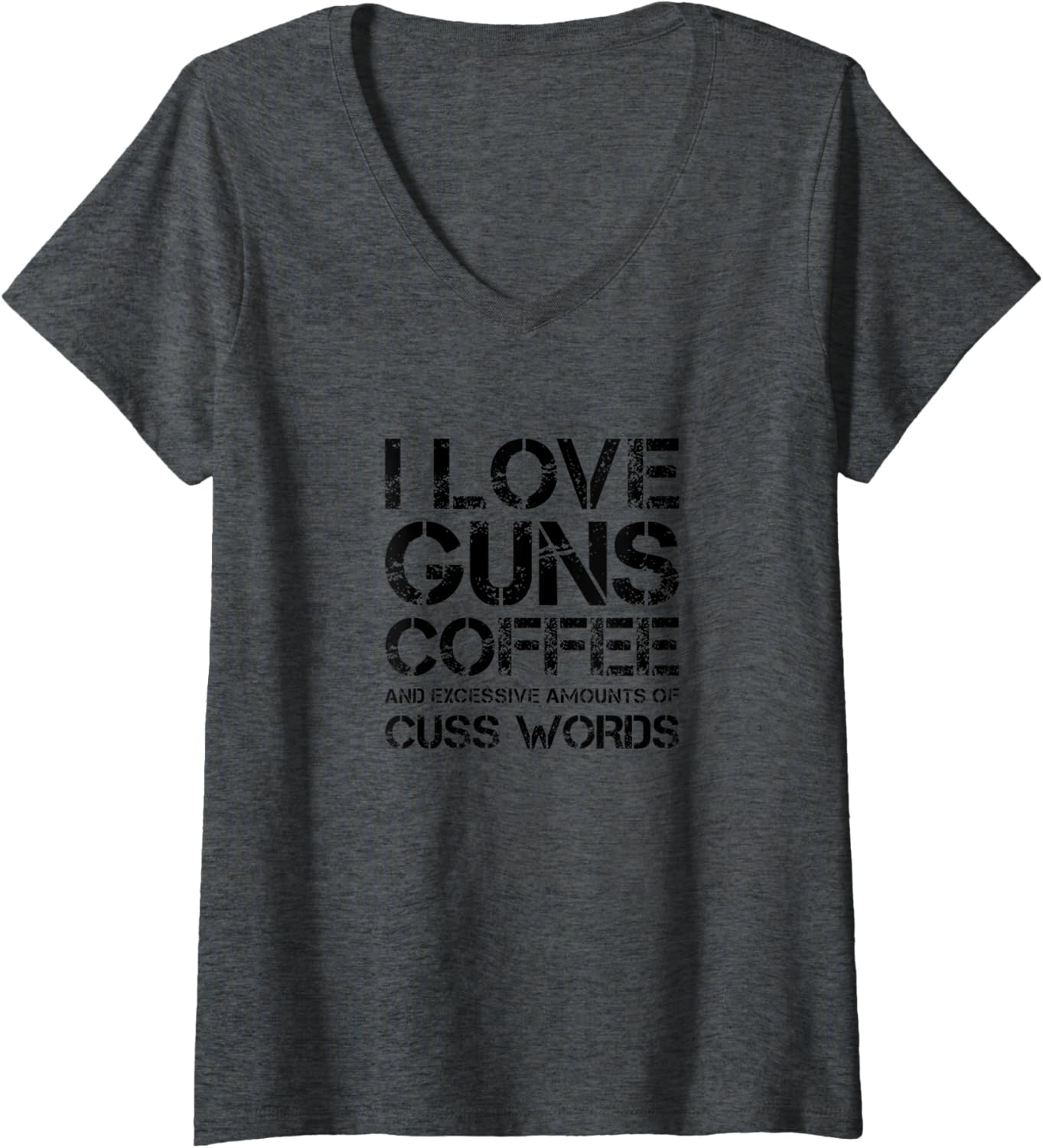 Womens Guns Coffee Cuss Words Funny Coffee Lover Pro Gun V Neck