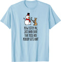 Funny Christmas Snowman Cartoon Carrot Rabbit With Gun Xmas