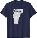 Vermont T-Shirt Distressed Happy Place Tee