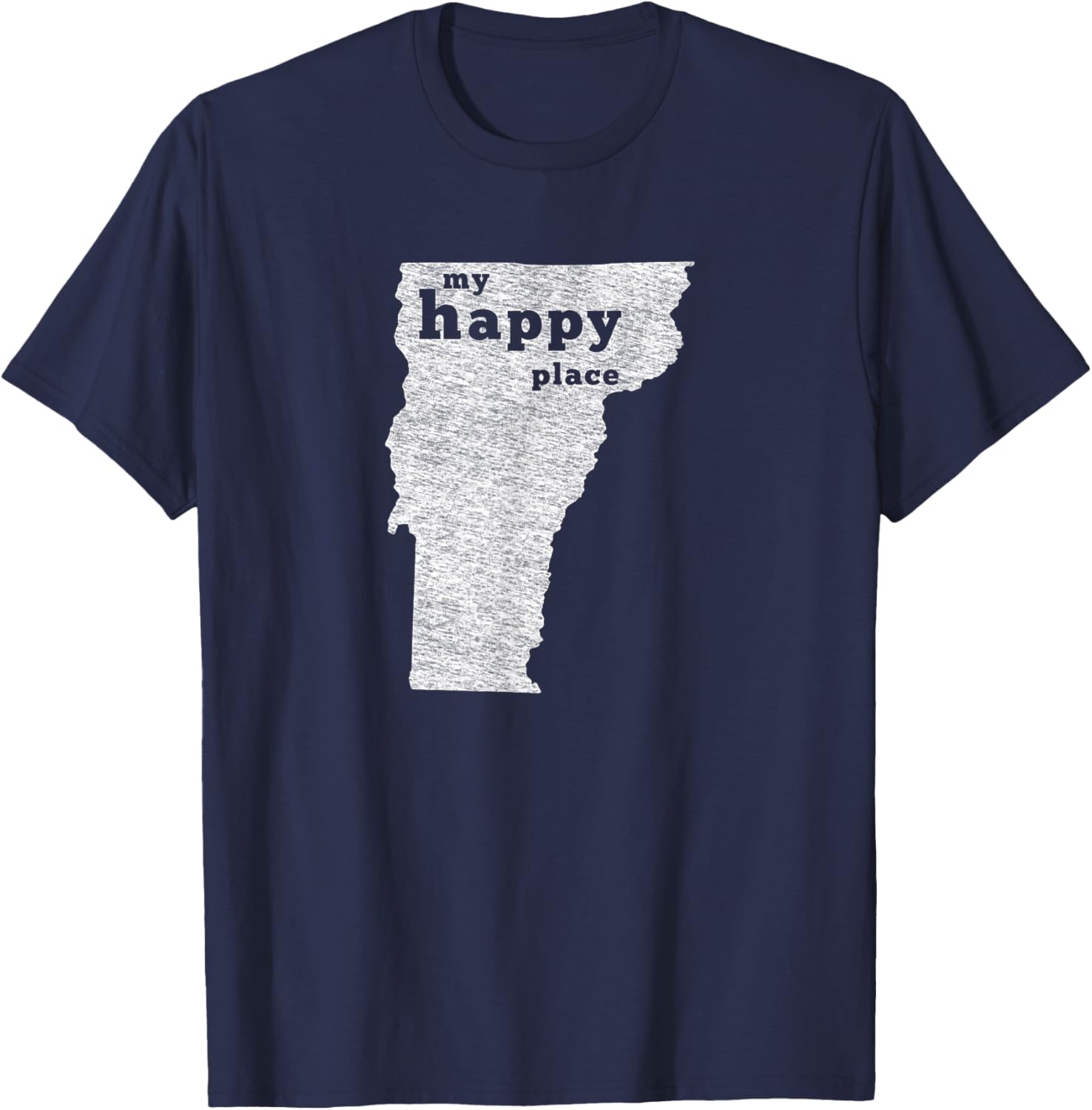Vermont T-Shirt Distressed Happy Place Tee