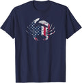 Distressed American Crab USA Flag graphic Tee Shirt