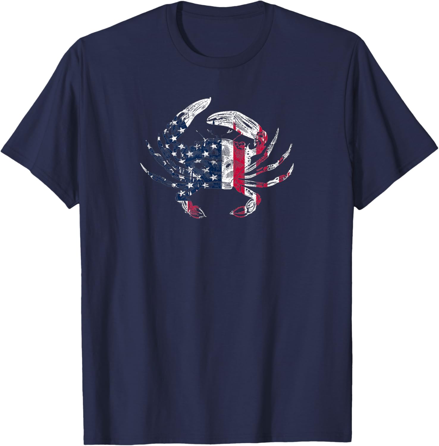 Distressed American Crab USA Flag graphic Tee Shirt