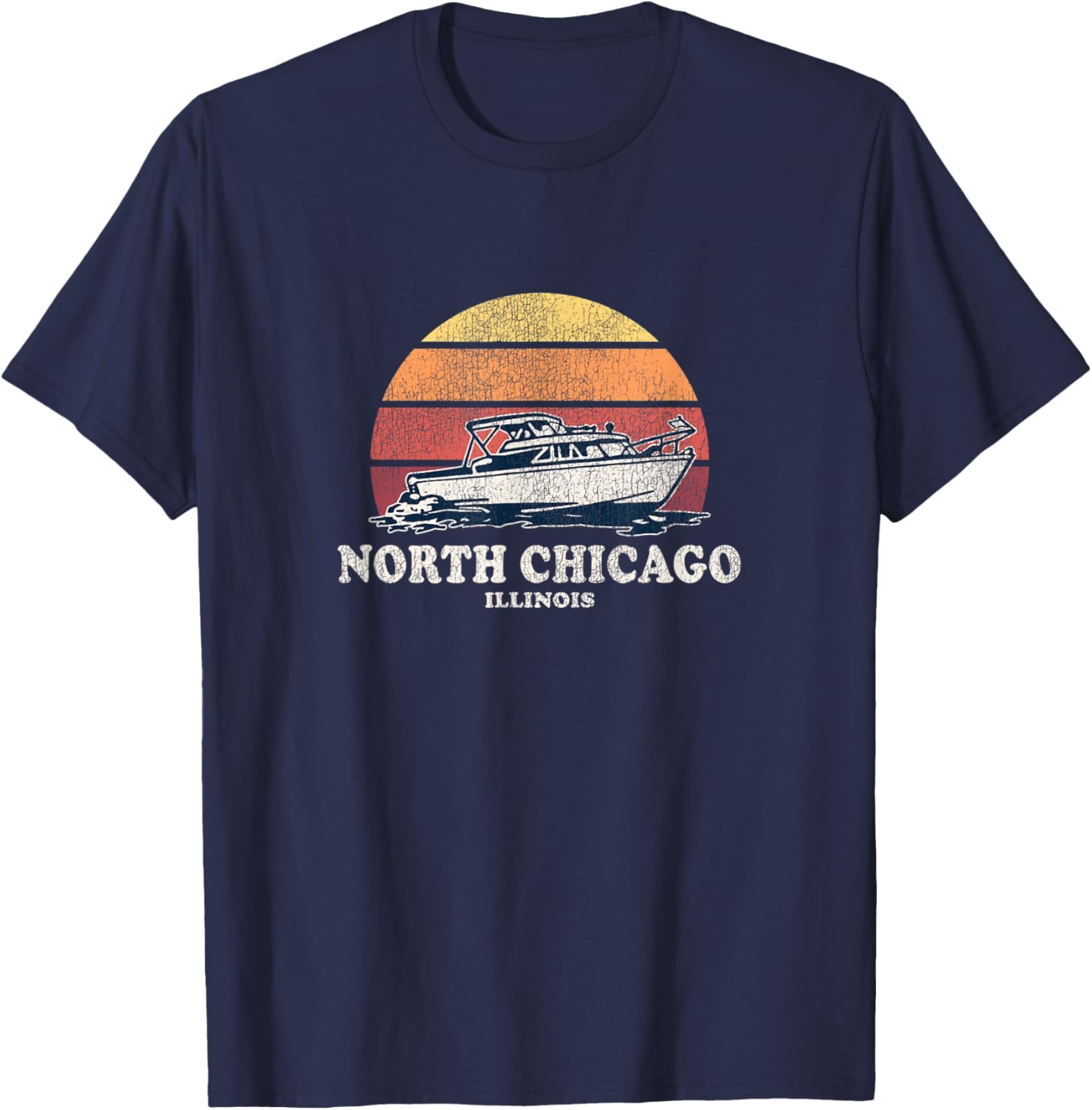 North Chicago Il Vintage Boating 70S Retro Boat
