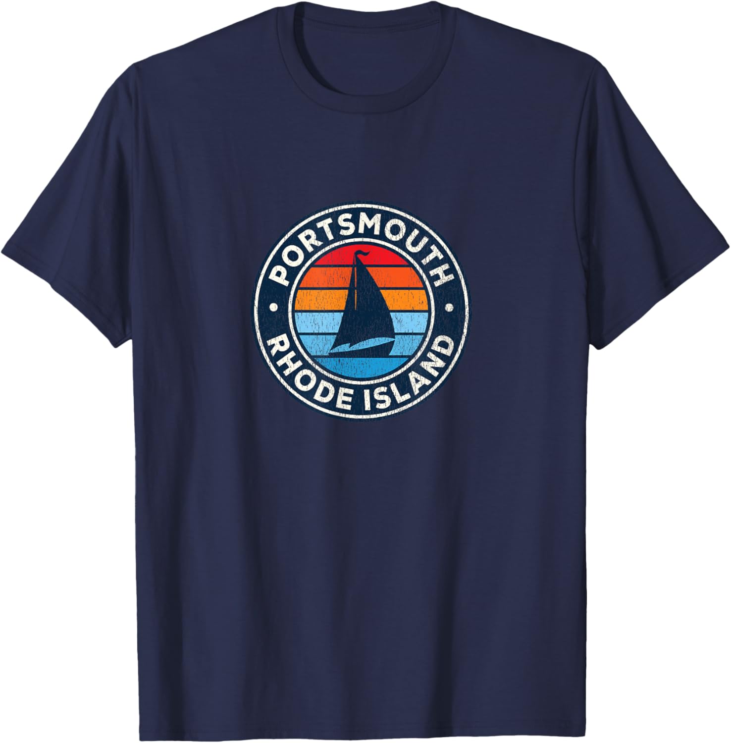 Portsmouth Rhode Island Ri Vintage Sailboat Retro 70S