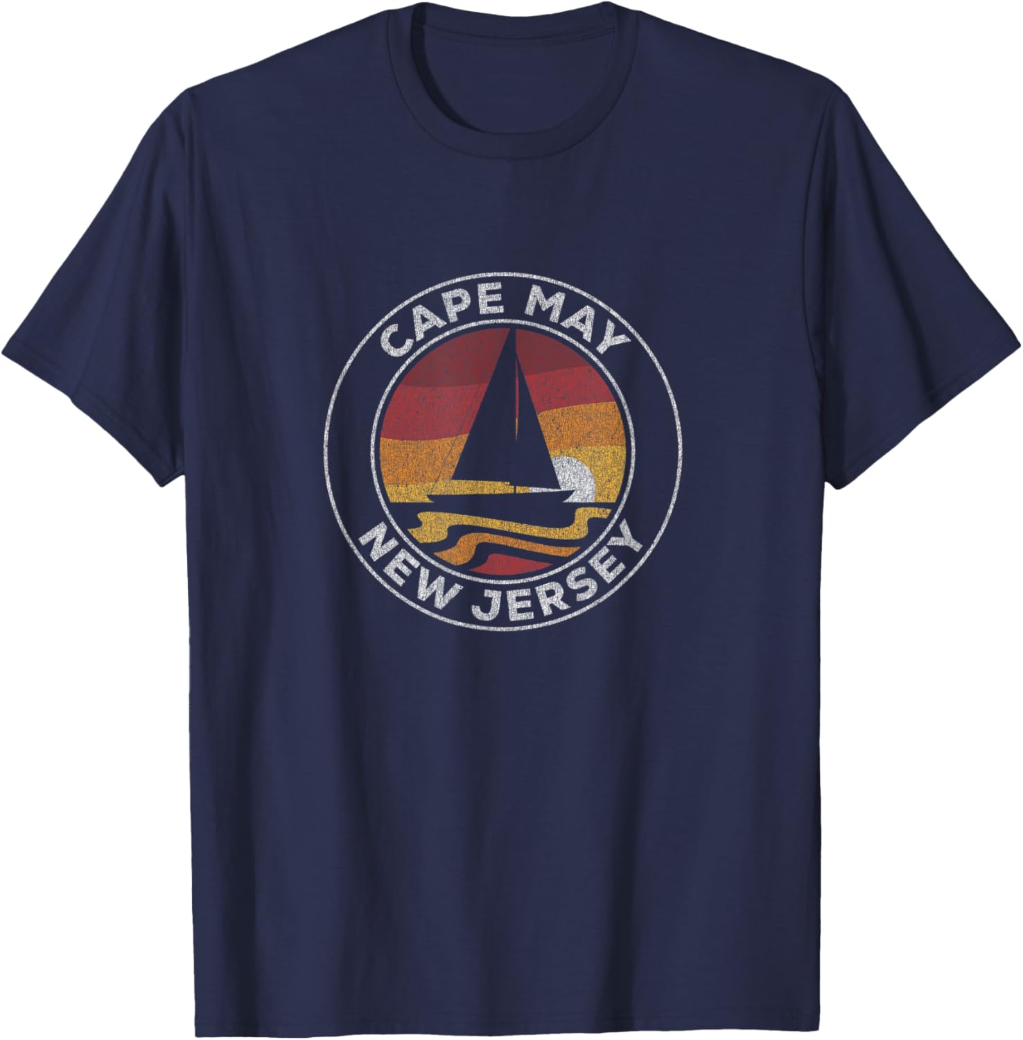 Cape May New Jersey Vintage Sailboat 70S Retro