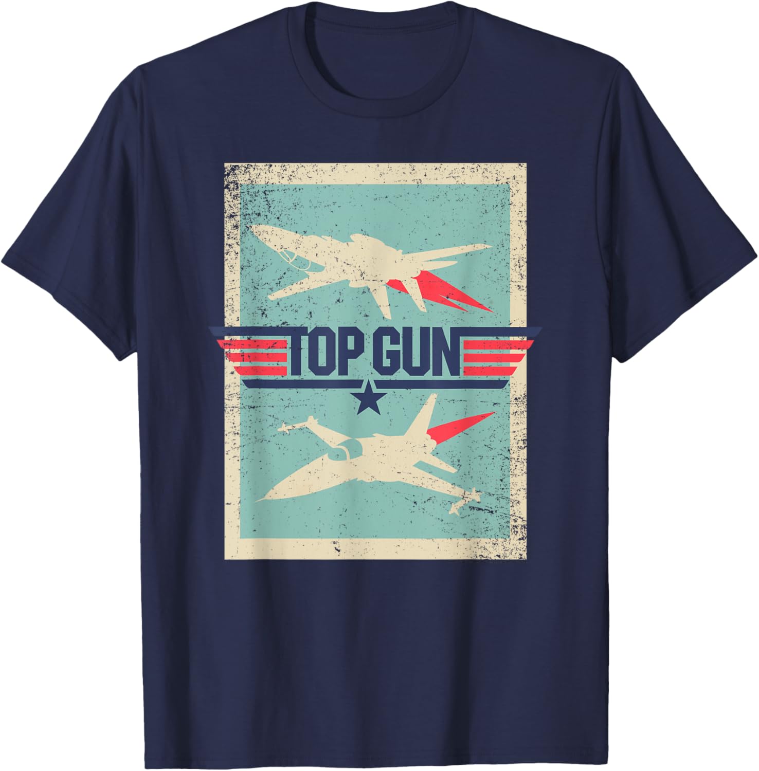 Top Gun Inverted Cutout With Distressing Action Movie