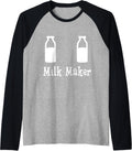 Milk Maker T Shirt for Expecting Mothers of Newborn Babies Raglan Baseball Tee