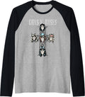 Guns N Roses Official Vintage Cross Raglan Baseball Tee