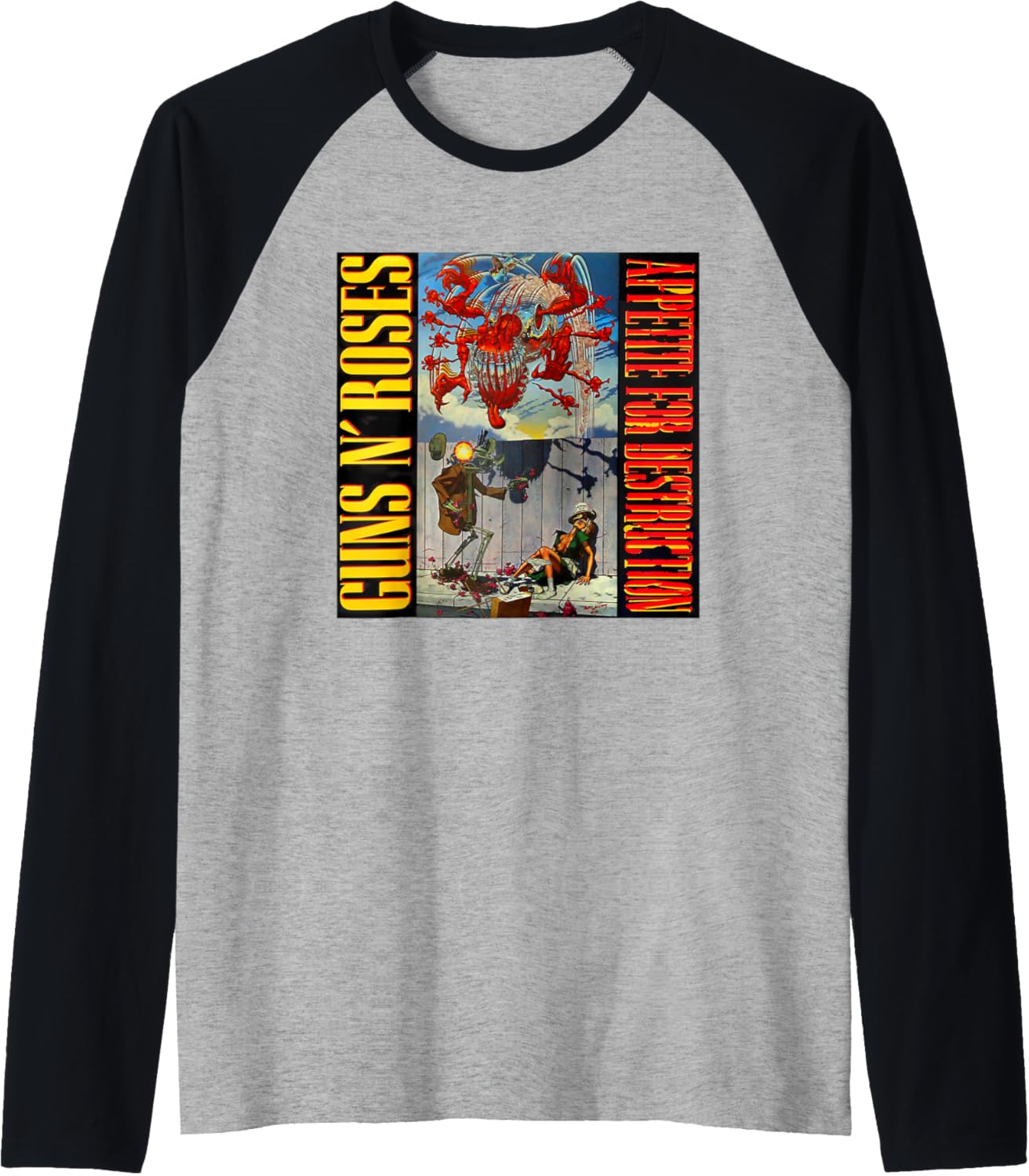 Official Guns N Roses Appetite Destruction Raglan Baseball Tee