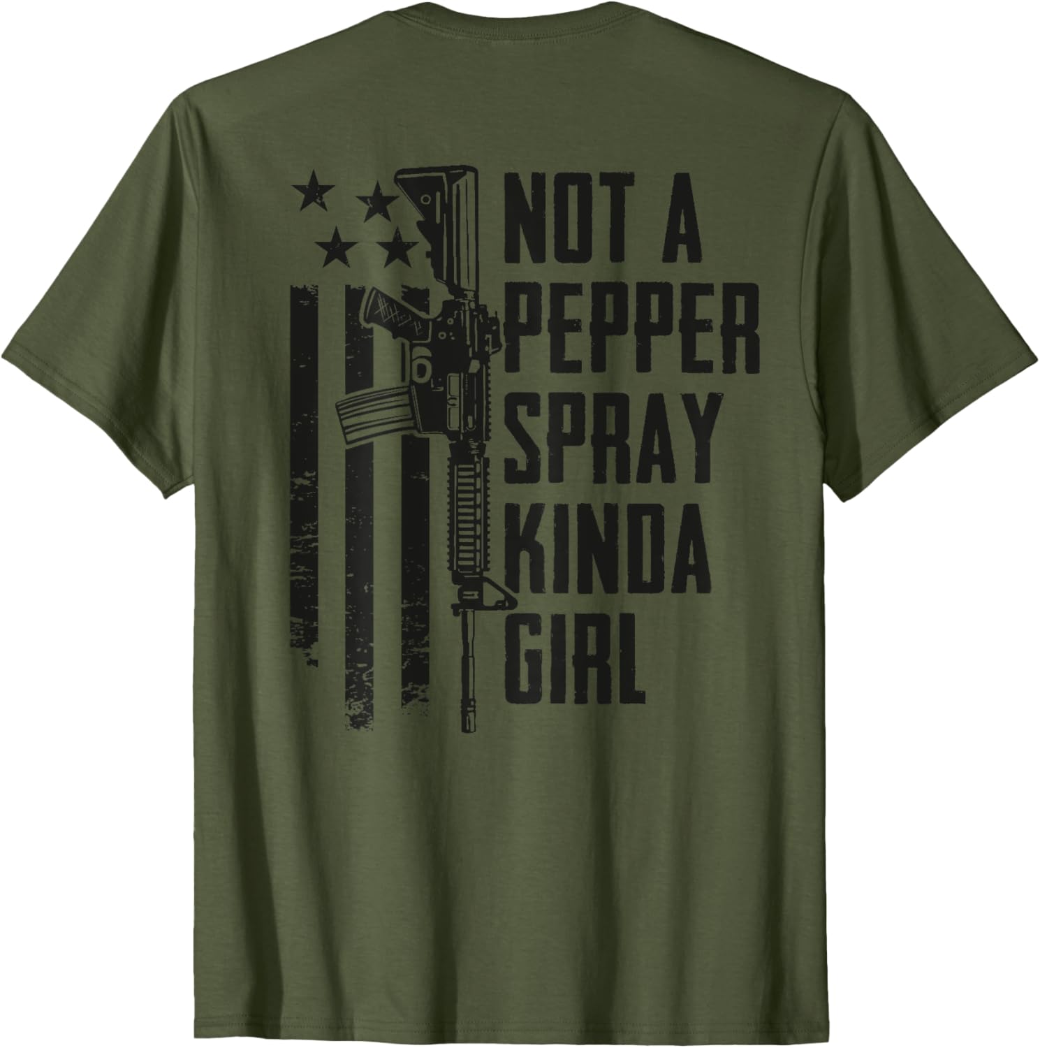 Not A Pepper Spray Kinda Girl Women Camo Usa Gun On Back