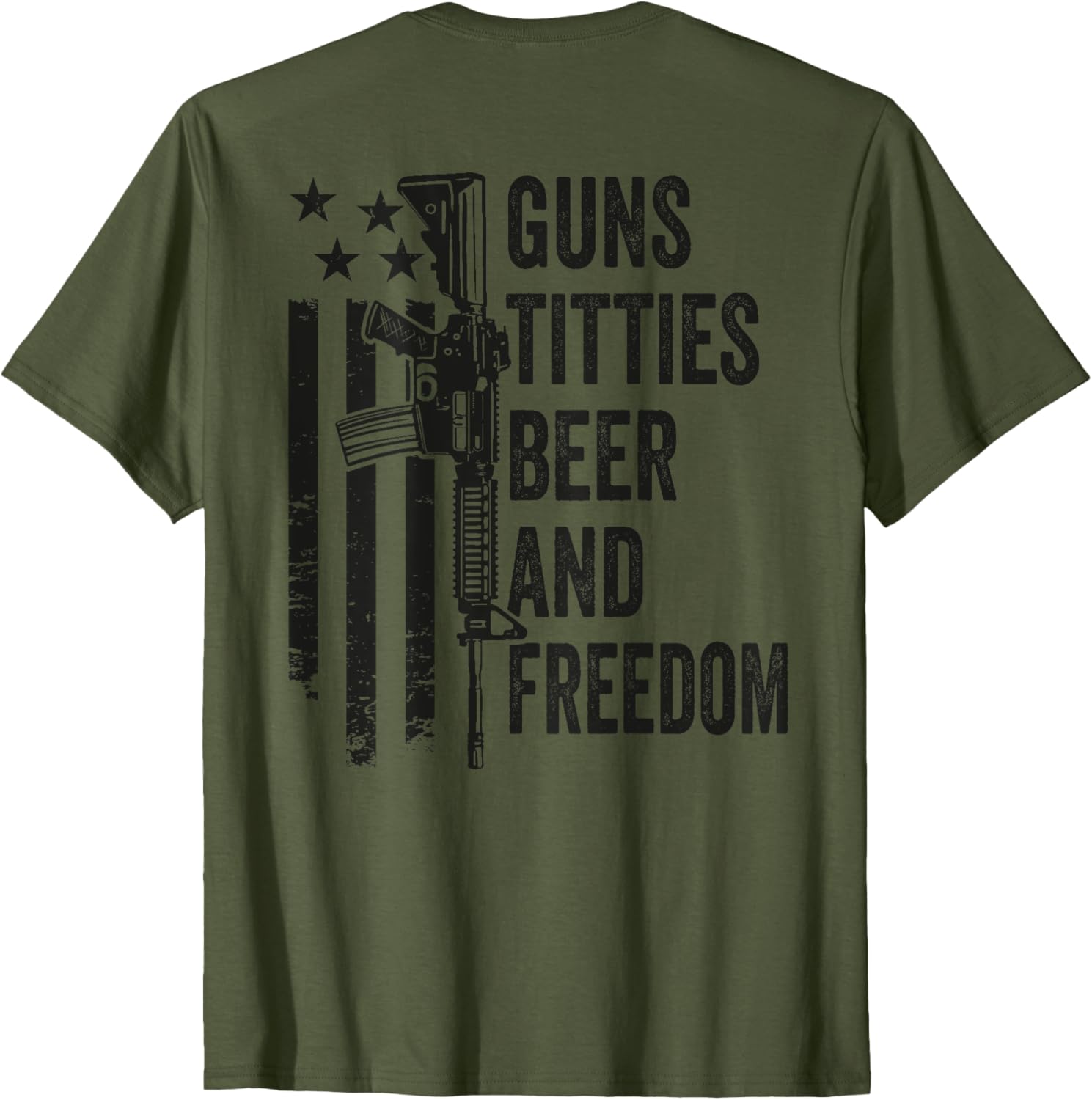 Guns Titties Beer Freedom Camo Guns Drinking On Back