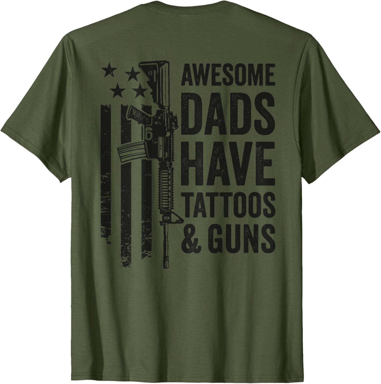 Awesome Dads Have Tattoos Guns Camouflage Gun On Back