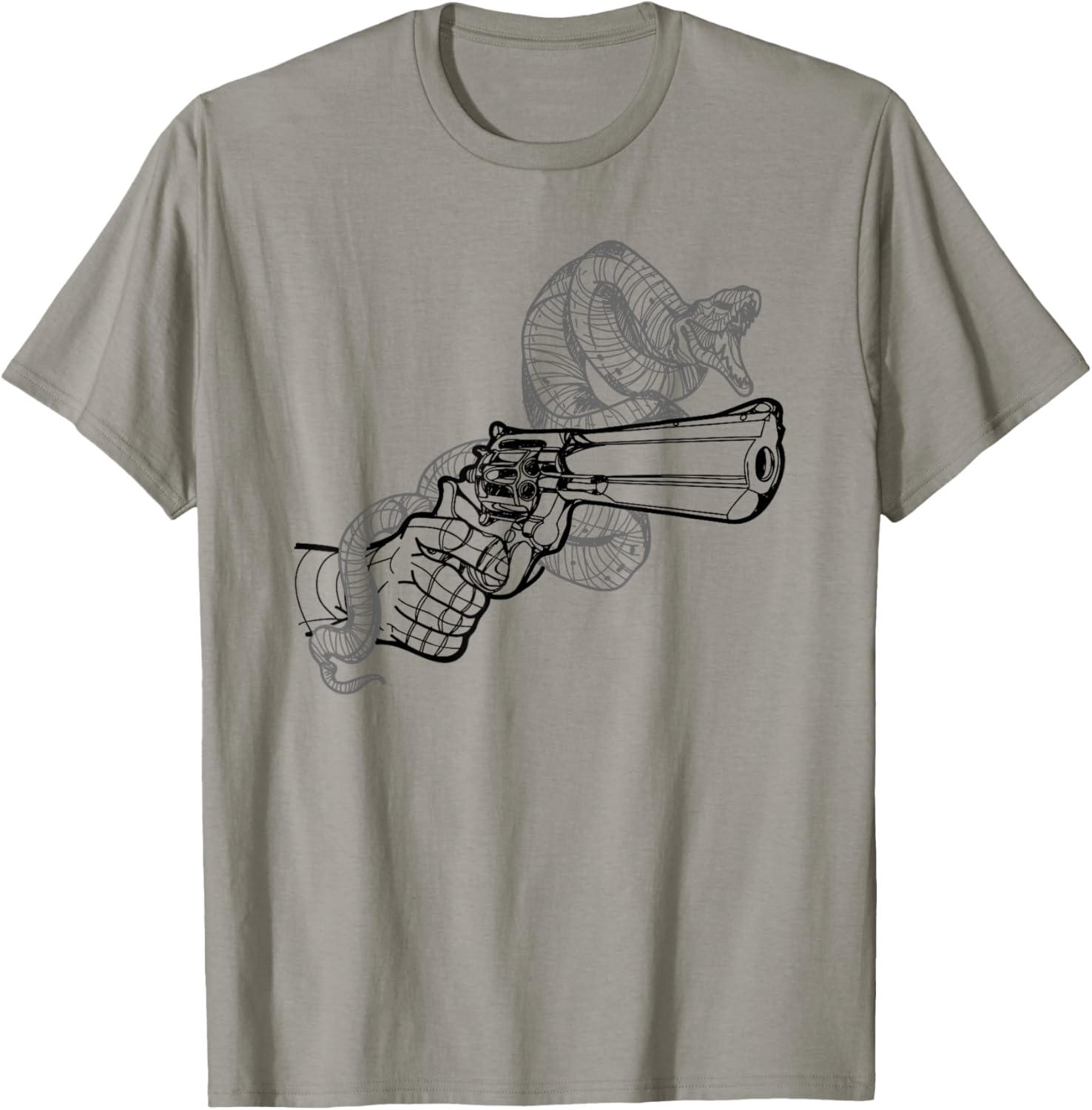 Revolver Snake Tattoo Hand Drawn Design Revolver Pistol