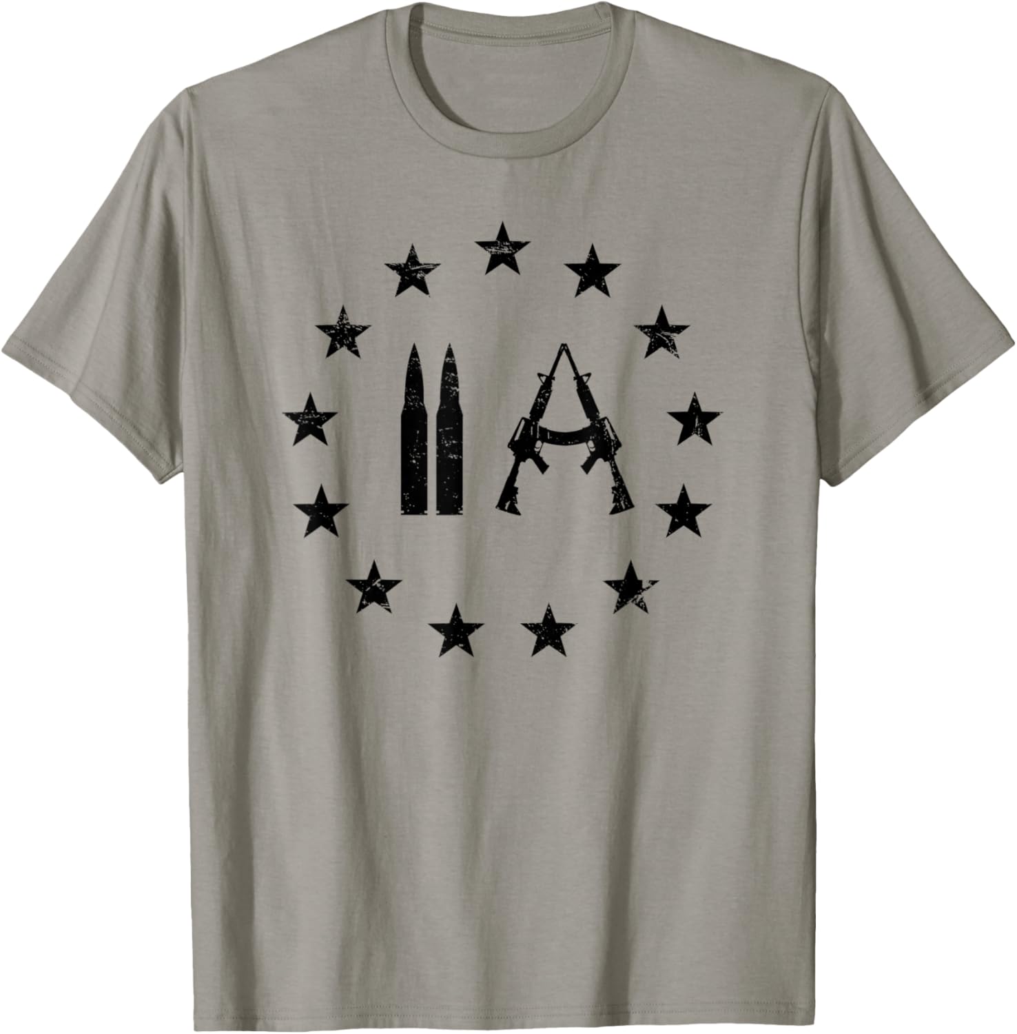 2A Men Black 13 Stars American Flag Gun Ar15 Bullets