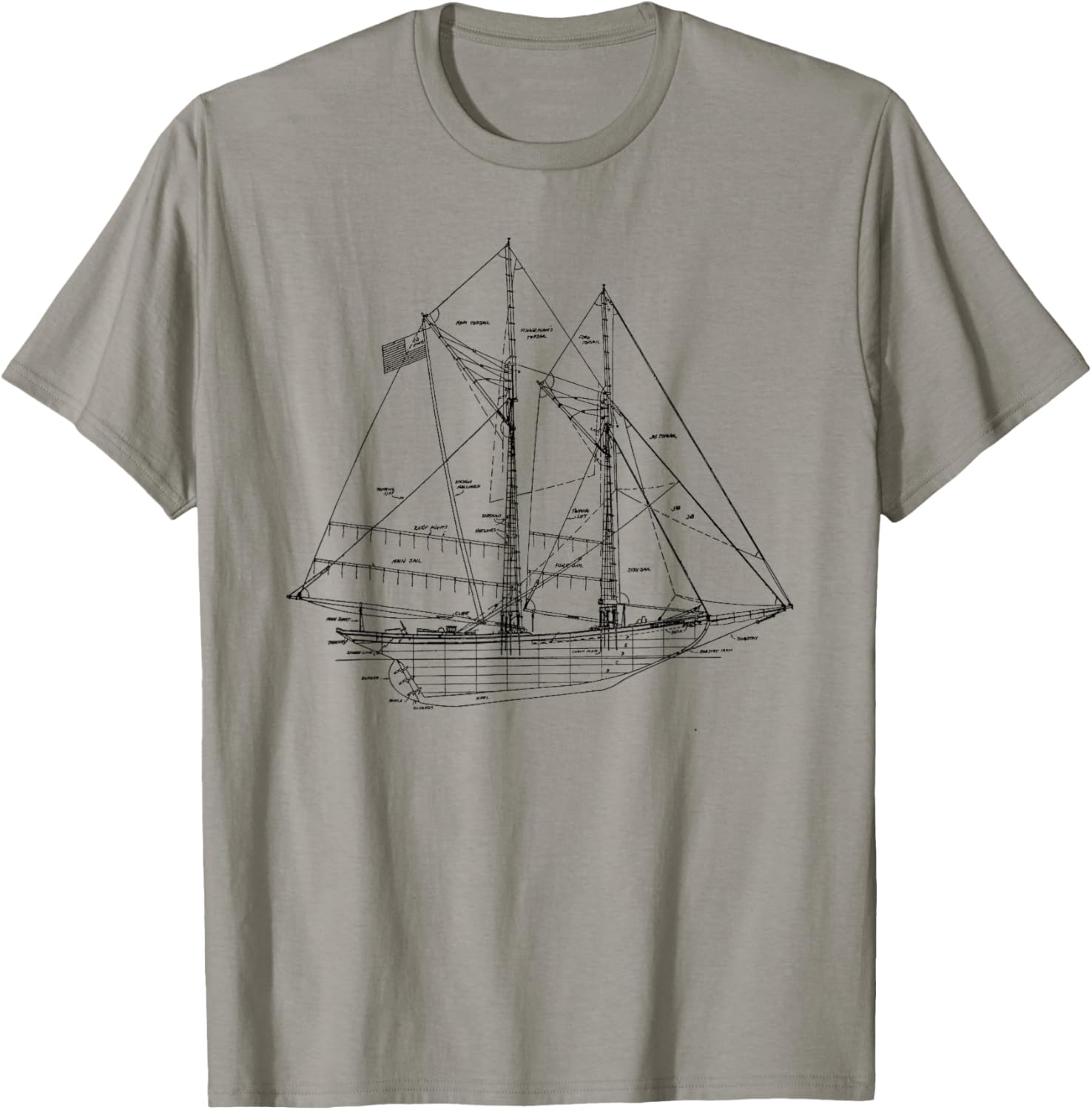 Sailing Vintage Blueprint Sailboat Yachting Vacation