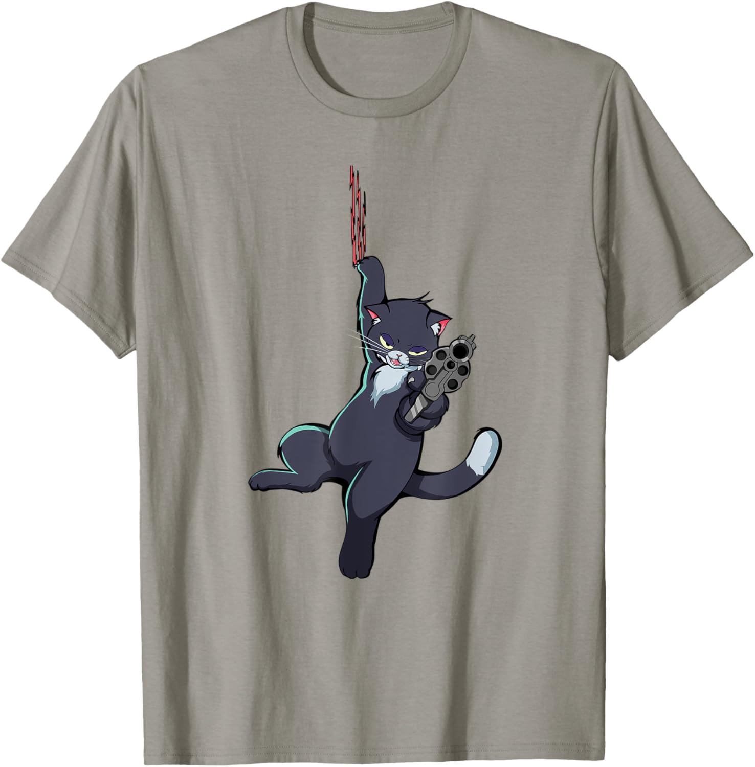 Meow Peow Funny Cats Meme Kitten Cat With A Gun T Shirt
